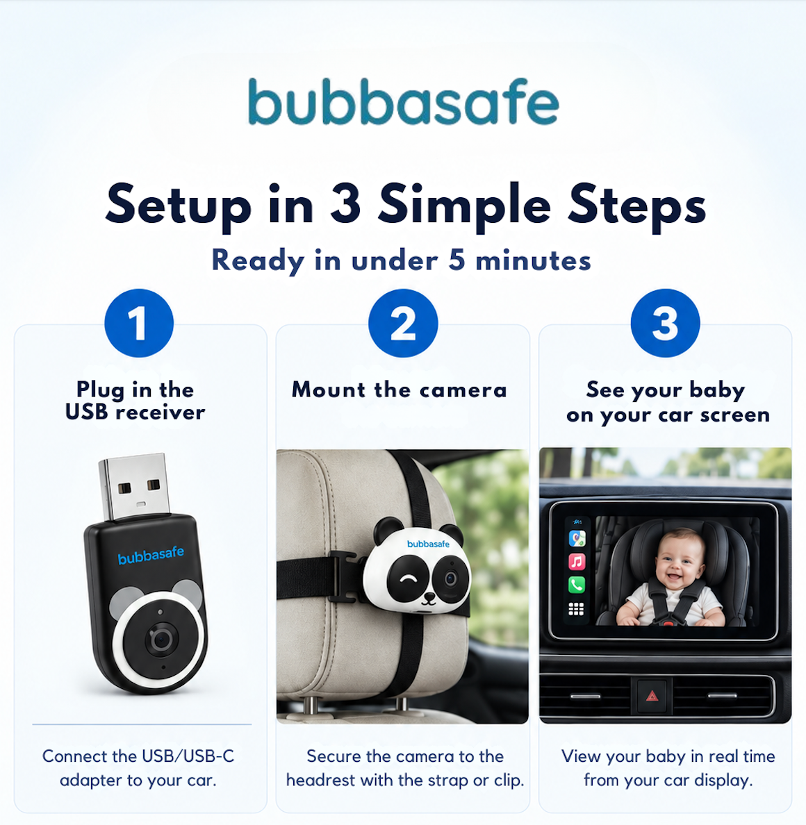 Baby View (Cat) - Baby Car Camera | Apple CarPlay & Android Auto
